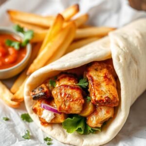 CHICKEN WRAP WITH FRIES
