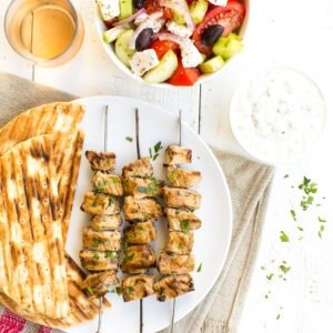 pork skewer plate